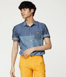 Sơ mi denim xanh