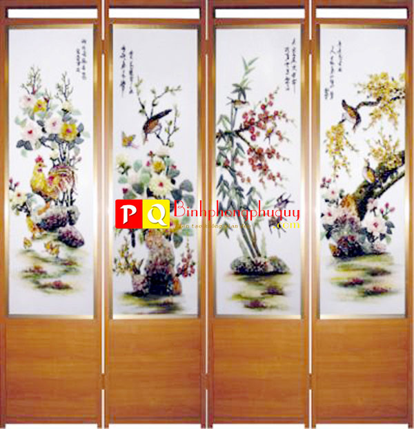 Bình phong nhôm giả gỗ