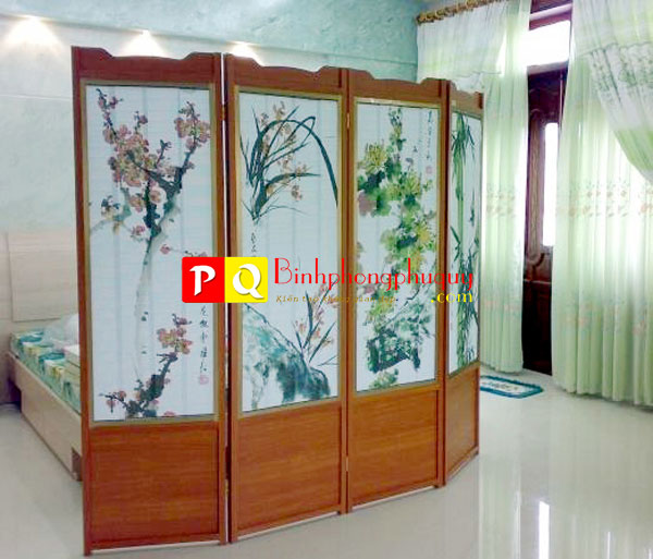 Bình phong nhôm giả gỗ