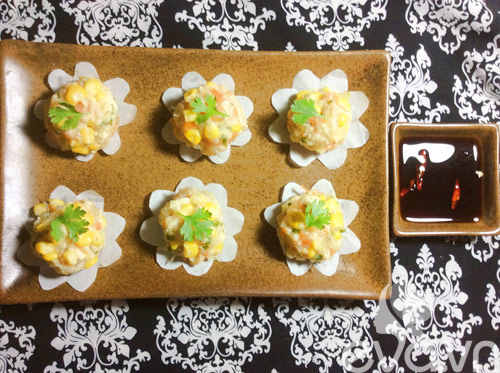 Bánh ngô hấp chay cho ngày Rằm