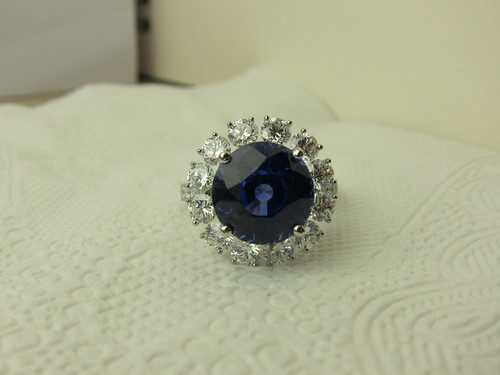 Nhẫn nữ gắn sapphire, kim cương (NN01)
